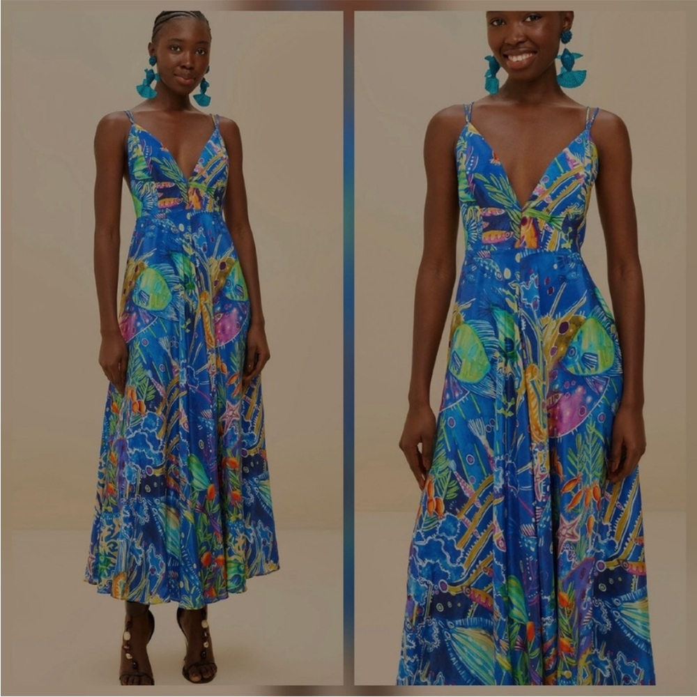 FARM Rio Blue Sea Life Sleeveless Maxi